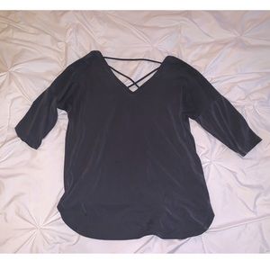 Dark gray soft straps quarter length blouse